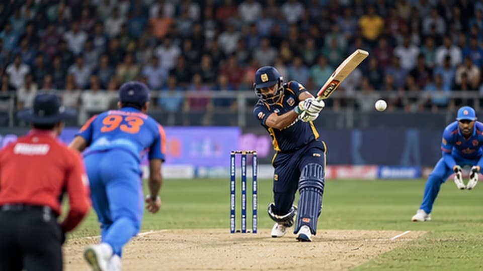 Cricket match broadcast